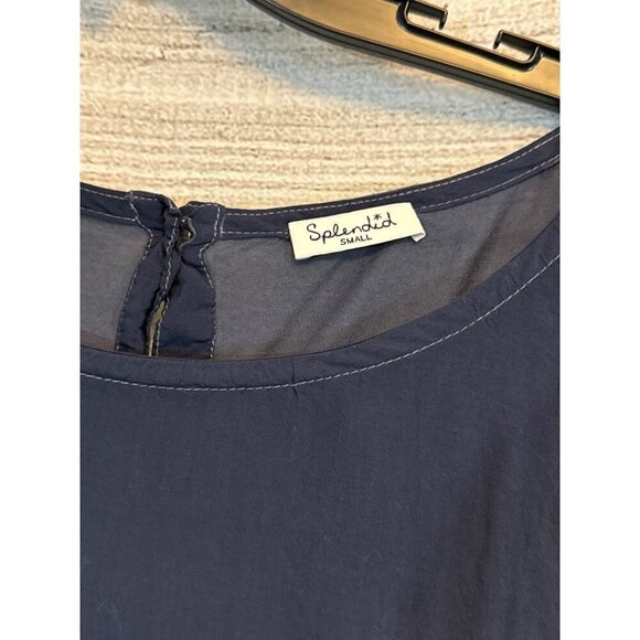 Splendid Button-Back 3/4 Sleeve Top With Chest Pocket Size S - Picture 2 of 3